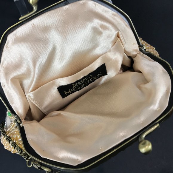Vintage Jessica McClintock beaded gold bag - Picture 3 of 4